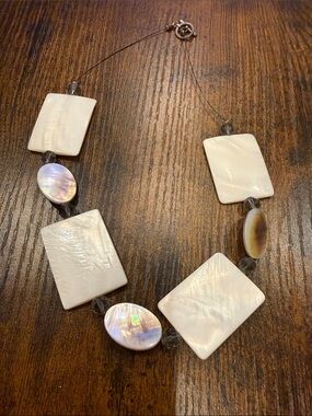 White Mother-of-Pearl & Shell Statement Necklace